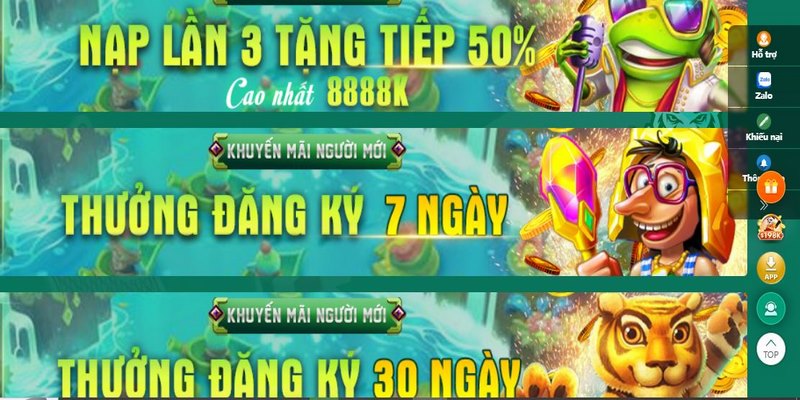 Ưu đãi nhận thưởng 7 ngày vô cùng hấp dẫn người chơi